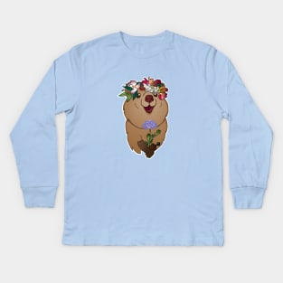 Quokka the Happiest Critter of Australia Kids Long Sleeve T-Shirt